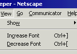 Changing the text/font size in Netscape Navigator v4