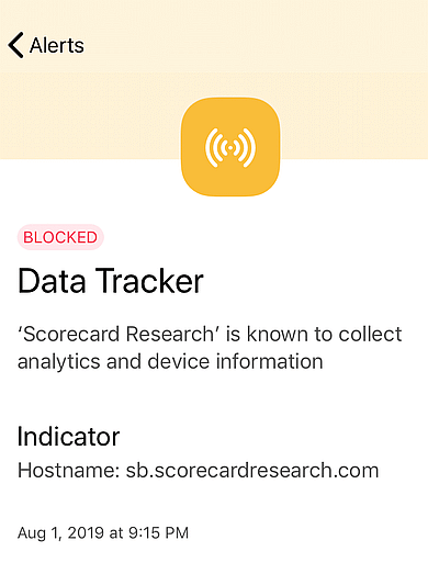 Guardian app free edition *not* blocking a tracker