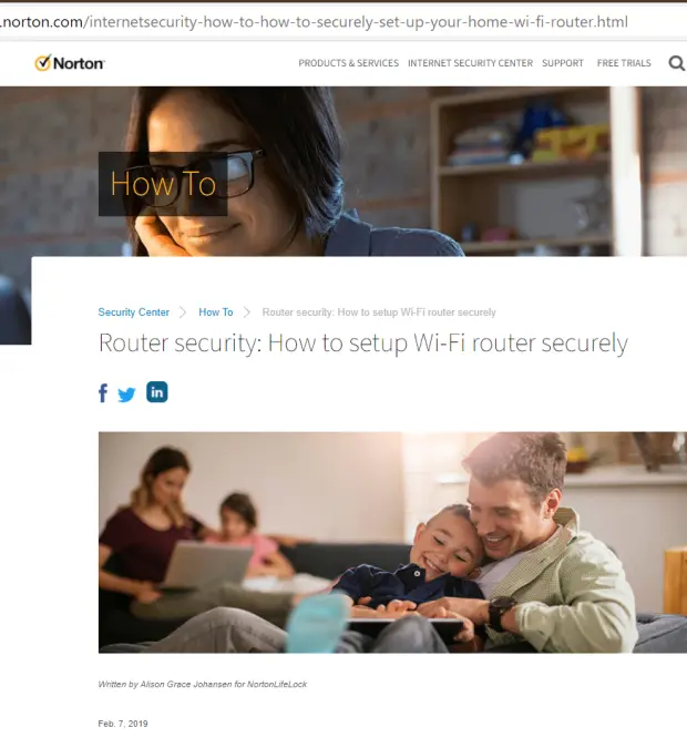 Top Bing search result for router security